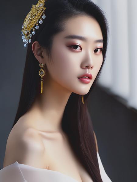 <lyco:ZhangJingna:1.0> alluring , Zhang Jingna, vinh nguyen, waifucore, right side angle view,