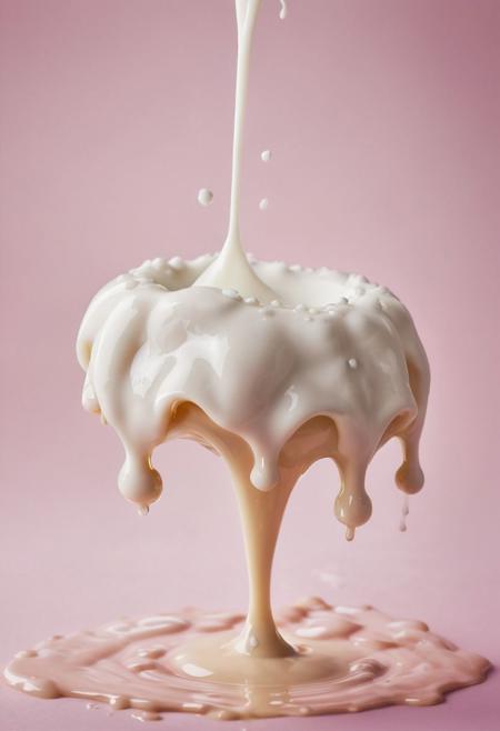 a macro photograph, inspired by Marilyn Bendell, rococo, milk dribble, milk dripping