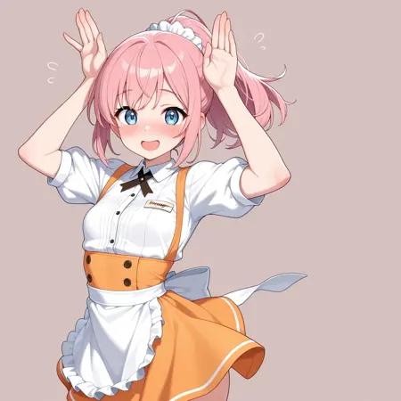 正面 頭部うさ耳ポーズ / Frontal View – head Bunny Ears Pose