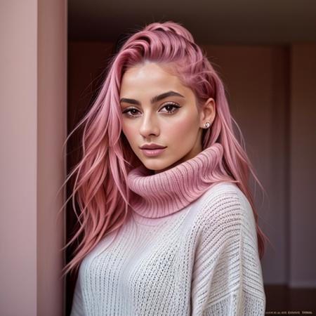 <lora:fitaitana_sd15_512_128_64_v1:1> fitaitana pink hair, 1girl, wearing a turtleneck sweater,, professional, photography, excellent lighting, impeccable, precision, rich colors, deep shadows, clarity, high-resolution, razor-sharp, composition, light and shadow, timeless beauty, captivated, artistry, craftsmanship, elegance, sophistication, exquisite, details, atmosphere, balance, masterful, technique, expertly captured, stunning, visual impact, top-quality, compelling, professional-grade, aesthetics, flawless, remarkable, perfection, attention, dynamic, evocative, nuanced, depth, vibrancy, masterclass, breathtaking, awe-inspiring, high-definition, alluring, enchanting, texture, storytelling, mesmerizing, cinematic, elite, artistry.