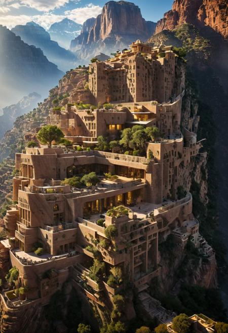 (The colonial city of the future, in the mist-filled Grand Canyon, on an unknown Earth-like planet, 2 moon on sky, Spaceship flight connects colonies, waterfulls:1.3), (Machu Picchu, a mountain settlement, incredibly spectacular:1.2), (Mario Botta:1.3), (avant-garde, future, reality, science fiction, photorealistic), (modern architecture:1.2), 
(Large Files, Ultra Realistic, 8K, 16k, FHD, HD, VFX, Perfect, Photography, composition, Architecture Sales Photography, Architecture Competition, Ultra High Resolution, Cinematography, High Resolution Image:1.1), (dramatic lighting, direct sunlight, ray tracing, clear shadow:1.2),  (real landscape:1.1), (blurred background:1.0), (urban background, more_details) ,
ac_neg1, great lighting, clear, hillscastel, extrusionbuilding, vertical