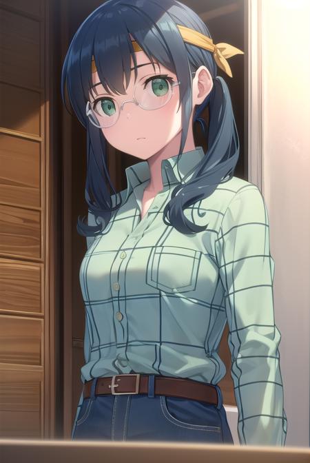 saorimakishima, <lora:saori makishima s2-lora-nochekaiser:1>,
saori makishima, twintails, blue hair, (green eyes:1.3),
BREAK shirt, glasses, belt, pants, headband, denim, jeans, plaid shirt, opaque glasses, (green shirt:1.2),
BREAK outdoors, city,
BREAK looking at viewer, (cowboy shot:1.5),
BREAK <lyco:GoodHands-beta2:1>, (masterpiece:1.2), best quality, high resolution, unity 8k wallpaper, (illustration:0.8), (beautiful detailed eyes:1.6), extremely detailed face, perfect lighting, extremely detailed CG, (perfect hands, perfect anatomy),