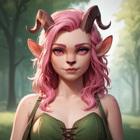 satyr, faun, horns, animal ears,  tail, hooves, deer horns, big horns, small horns,