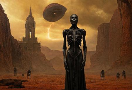 a highly detailed epic cinematic concept art CG render digital painting artwork: puppet rapture inspired by surrealism and dark fantasy. By Brom, ZdzisBaw BeksiDski, H.R. Giger, trending on ArtStation, eerie and haunting atmosphere, made in Maya, Blender and Photoshop, octane render, excellent composition, cinematic lighting, precise correct anatomy, aesthetic, very inspirational, arthouse