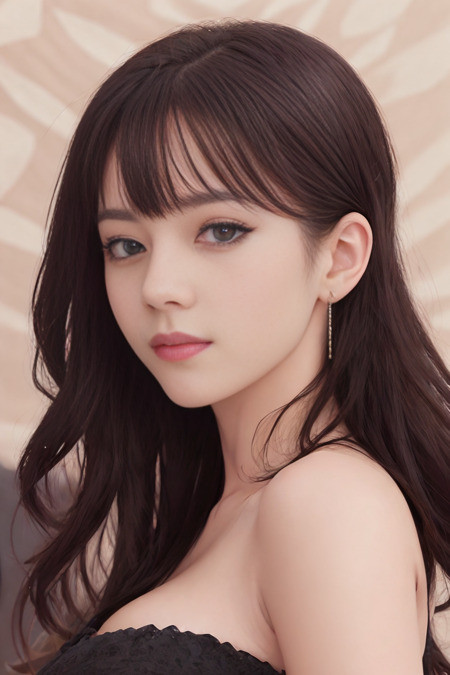 bangs, straight hair, long hair, black hair, black eyes, 
summer clothing,Casual Dress,, (extremely detailed CG unity 8k wallpaper), best quality, masterpiece , hdr, best quality, ultra highres, real face, real skin, realistic face, realistic skin, detailed eyes, detailed facial features, detailed clothes features, detailed face and breast, beautiful eyes, detailed eyes, perfect body, perfect breasts, perfect face, half body portrait