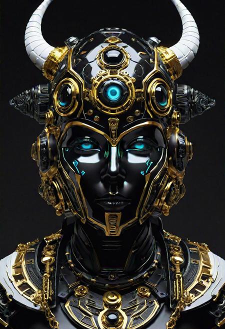ritual mask ,robotic shaman, Tech noir, Mind-hive , <lora:Ritual_Mask_SD15:0.75>