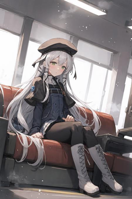 (3d rendering:0.5),masterpiece,best quality,extremely detailed,Illustration, station, winter, sunshine,traffic light, bird, steam, snowing, <lora:altinaV8:0.85>, close-up face,
1girl,  long hair,  white hair, solo, [full body], capelet, sitting, pantyhose, beret, hair between eyes,  green eyes, bangs, jacket, lace-up boots, miniskirt, white skirt,
apathetic, expressionless, looking at viewer,