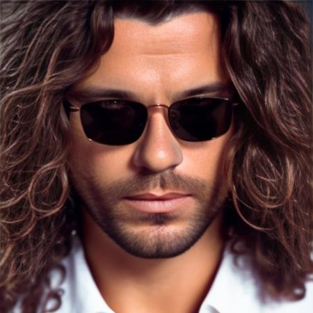 portrait photo of man with a dark glasses, detailed face, long hair, high quality, brunette color hair, 8k   <lyco:locon_perfecteyes_v1_from_v1_64_32:0.75> <lora:inxs:1>