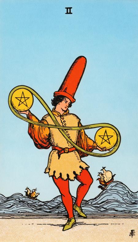 Pentacles suit Tarot Two of Pentacles