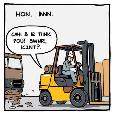 humor comic forklift truck accident