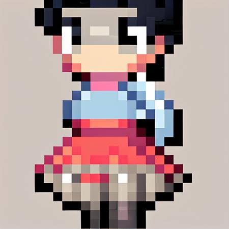 pixel art, 1girl, chini, solo, 16 y.o, cute, skirt, blouse, in tights <lora:pixel_imp:1>