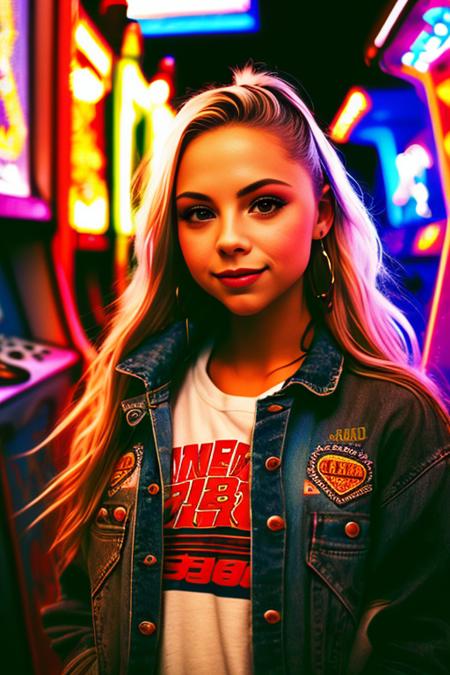 ((wide angle)) ((movie poster)), ((wearing casual grunge clothes)) ((at an arcade)), ((looking at camera)), big smile, JordynJones  <lora:JordynJones:0.6>, Detailed, Detailed pretty face, Sharp Focus, (Detailed and intricate), Leica 35mm F2.8, Fuji Superia Reala 100