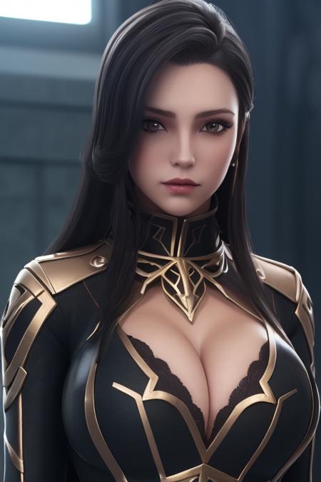 (8k, best quality, masterpiece:1.2),(detailed eyes), \(detailed facial features\), \(\(detailed clothes features\)\), upper  body,(large breasts, cleavage),(face focus),extremely detailed CG unity 8k wallpaper, huge filesize, ultra-detailed, highres, absurdres,beautiful eyes,ray tracing, dramatic shadows,fine detail,dramatic angle,high saturation,lens flare,(standing),soft light,Detailed skin texture, detailed clothing texture,looking at viewer,
1girl, solo, <lora:SpiritCage_jingnan-000018:0.6>