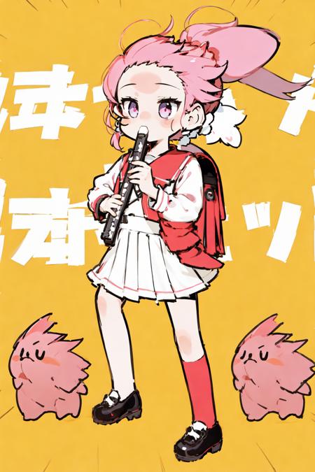 kyoufuu_all_back holding recorder