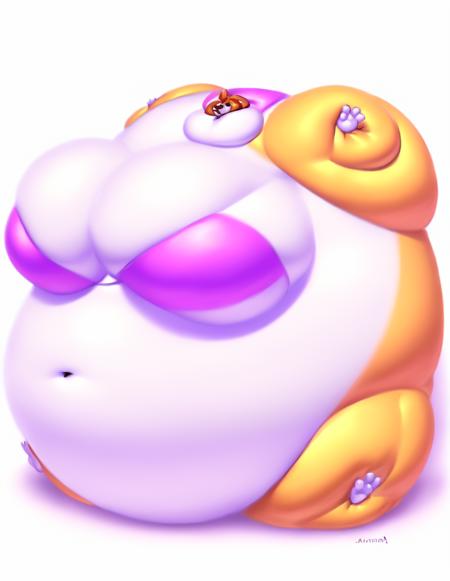 solo, vanilla the rabbit, female, lagomorph, leporid, sega, detailed background, spherical inflation, hyper breasts, donut arms, donut legs, sitting on ground, three-quarter view, by scarfyace,by Taranima <lora:Inflation073Fluffusion:0.8>