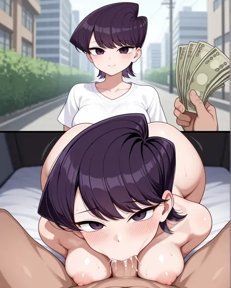 POV holding money before and after (Illustrious)