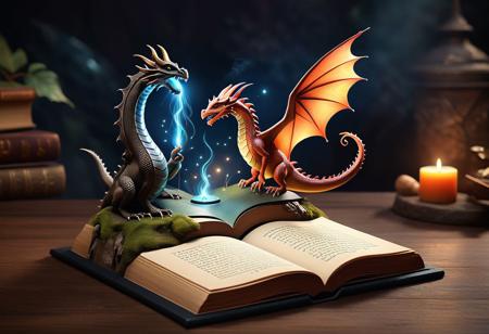 A realistic image of a fantastic landing page designed like an ancient enchanted book. Responsive design adapted to any screen, while maintaining the fantastic atmosphere, Fire-breathing dragons come out of the book, it looks incredibly realistic, even witches on brooms in the air. A special font, resembling an ancient manuscript, gives a sense of authenticity. Spectacular vector illustrations of magical creatures, breathtaking landscapes and fantastic architecture decorate the page. Micro-interactive animations give life to the page, like a light flickering of light on top of the writing or a gentle movement of magical creatures. A special soundtrack, combining classical music with sounds from the fantastic world, creates a magical and mysterious atmosphere. The title is written in a unique and attention-grabbing handwriting. The content is written in rich and imaginative language, using fantastic terms. The CTA button is designed like a magical gate, inviting the user to enter a new world. A registration form is integrated into an ancient book, where the user can enter his name and contact information. Responsive design adapted to any screen, while maintaining the fantastic atmosphere.
Text: "New style artificial intelligence, artistic photo creation"