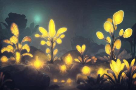 glowing Phosphora plant Phosphora Aurora Background glowing glowing Phosphora rocks