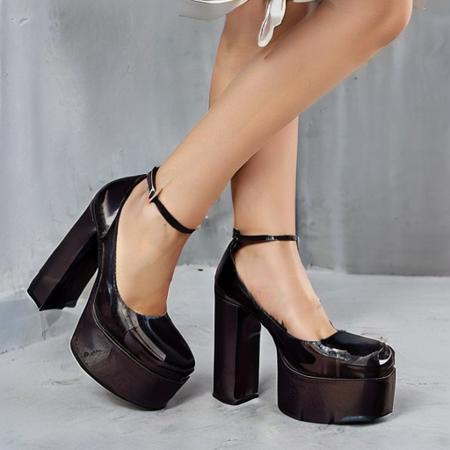 platform pumps with chunky heels