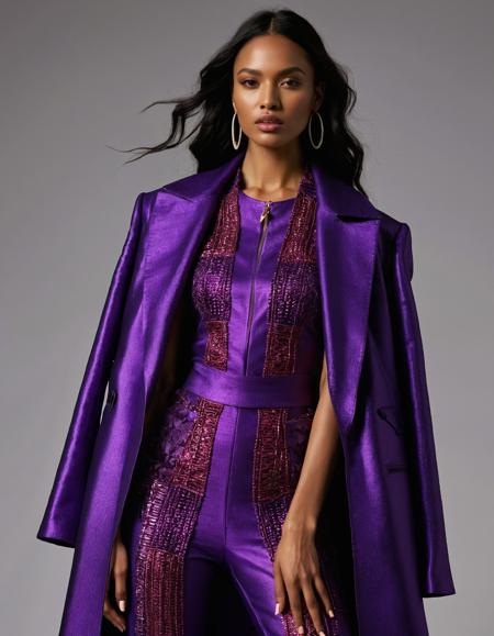 25-Attire-Styles, Avant-garde style, a bold fusion of unapologetic expression with iridescent colors and audacious patterns. Fabrics are unrefined, adorned with reimagined details that evoke a sense of audacity. The silhouette embraces effortless lines, offering unrestricted movement and an air of defiance. Accessories are edgy, creating a tactile statement of self-expression. The color palette is a clash of deep purples, woven into tribal designs, creating an aura of untethered spirit. The look pushes boundaries, reflecting an unapologetic embrace of rebellion, while blurring the lines between fashion and self-expression.