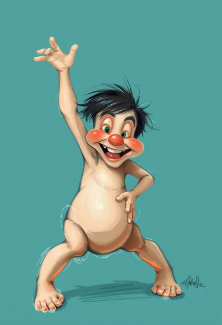 playful and slightly humorous pose, delicate brushwork, expressive form