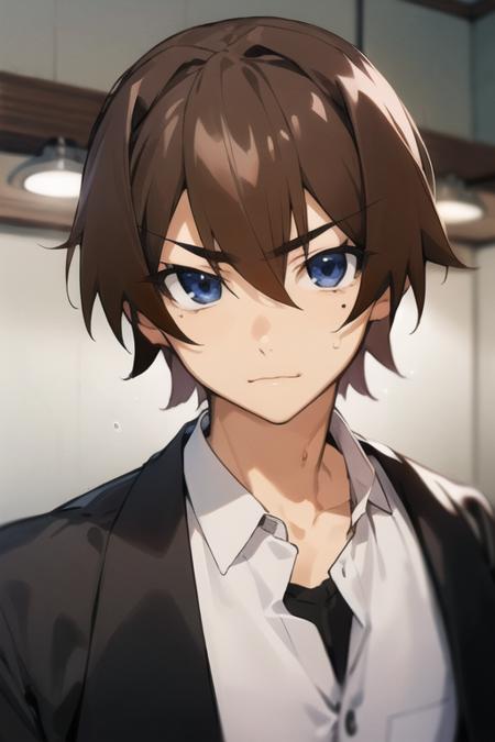 keiichi_maebara brown hair blue eyes hair between eyes