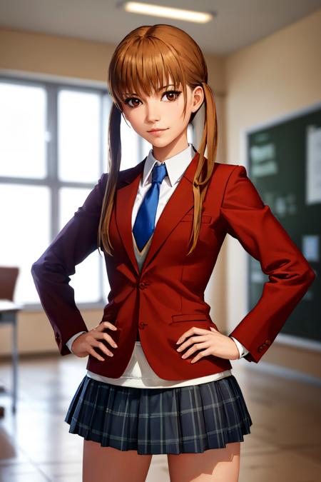 mizutani shizuku, twintails school uniform, blazer, necktie, skirt