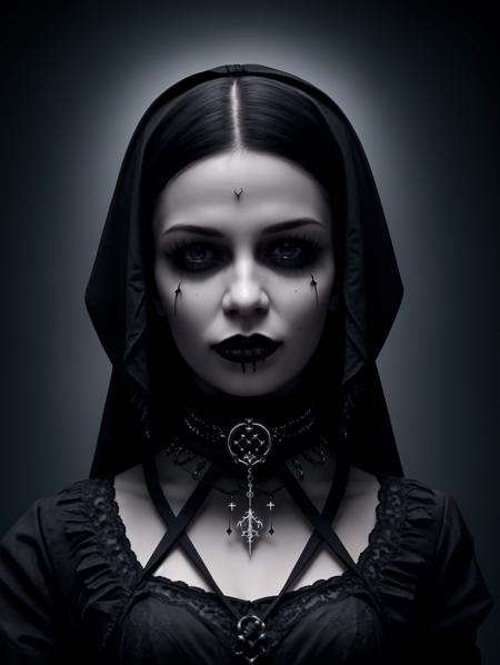 (Digital Gothic, gothic themes in digital art, dark cyber aesthetics:1.69) (A beautiful woman, Twilight Realm) (HDR (High Dynamic Range), vibrant colors, high contrast, detailed, UltraHD, 8K, cinematic, 80mm, high detail, bokeh)