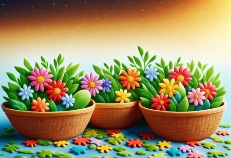 ,sitting on a basket, looking at the horizon, on the horizon is falling seeds, digital art images, beautiful, fantasy, and complex, high quality, herbs_morf, outdoors, fall season, a lot of grains and seed in the floor,puzzle_morph_rks