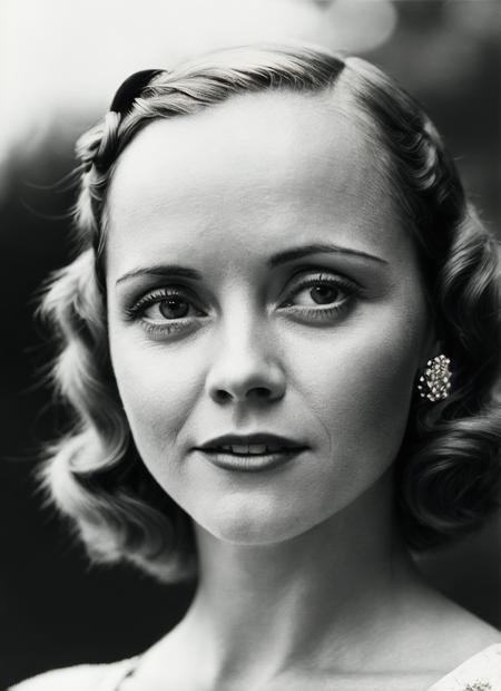 Christina Ricci in Goth make up, Stable Diffusion