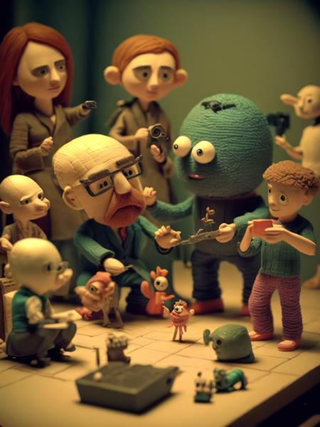 <lora:STOP-MOTIONANIMATION:1>STOP-MOTION ANIMATION style a cinematic film still of a claymation stop motion film, full body, shallow depth of field, 8 0 mm, f 1. 8