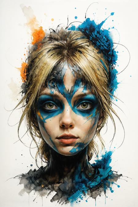 mysterious silhouette blonde woman, by Minjae Lee, Carne Griffiths, Emily Kell, Steve McCurry, Geoffroy Thoorens, Aaron Horkey, Jordan Grimmer, Greg Rutkowski, amazing depth, double exposure, surreal, geometric patterns, intricately detailed, bokeh,  perfect balanced, deep fine borders, artistic photorealism , smooth,  great masterwork by head of prompt engineering   <lora:add-detail-xl:2>  <lora:xl_shuimo:0.7> ink wash painting <lora:Cute_Drawing:0.55>  <lora:hyperkraximalism_v1-1:0.25>