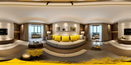 <lora:JJsPanoramic:1> , ((panoramic)),((masterpiece)), ((best quality)), realistic, high detailed, (indoors) , no human, window, curtain, table, rug, sofa, television, ceiling light,,  <lora:add_detail:1> ,, photography, capturing moments, storytelling, creative composition