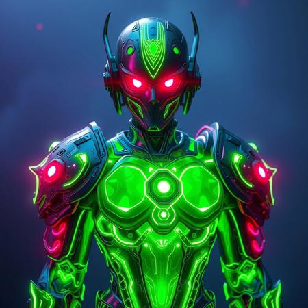 Masterpiece, a thallium/humanoid, 32k, 16k, 8k, cinematic art, realistic art, detail, wearing neon thallium bioluminescence translucent armor, Spirit bomb like energy chromium/radium attack