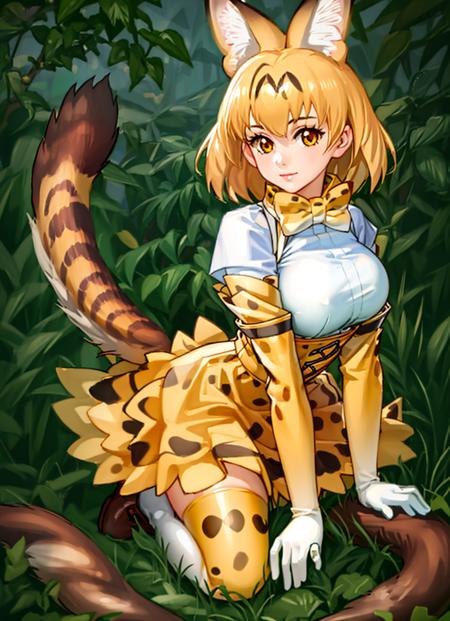 beautiful, masterpiece, best quality, realistic photo 1girl, serval, blonde hair, cat ears, cat tail, high-waist skirt, highres, kemono friends, large breasts, looking at viewer, orange eyes, tail, thighhighs, w arms, white gloves, white shirt, yellow skirt, yellow thighhighs <lora:my_ServalKemonoFriends_v1:0.5>
kairunoburogu   <lora:my_kairunoburogu_v1:0.6>