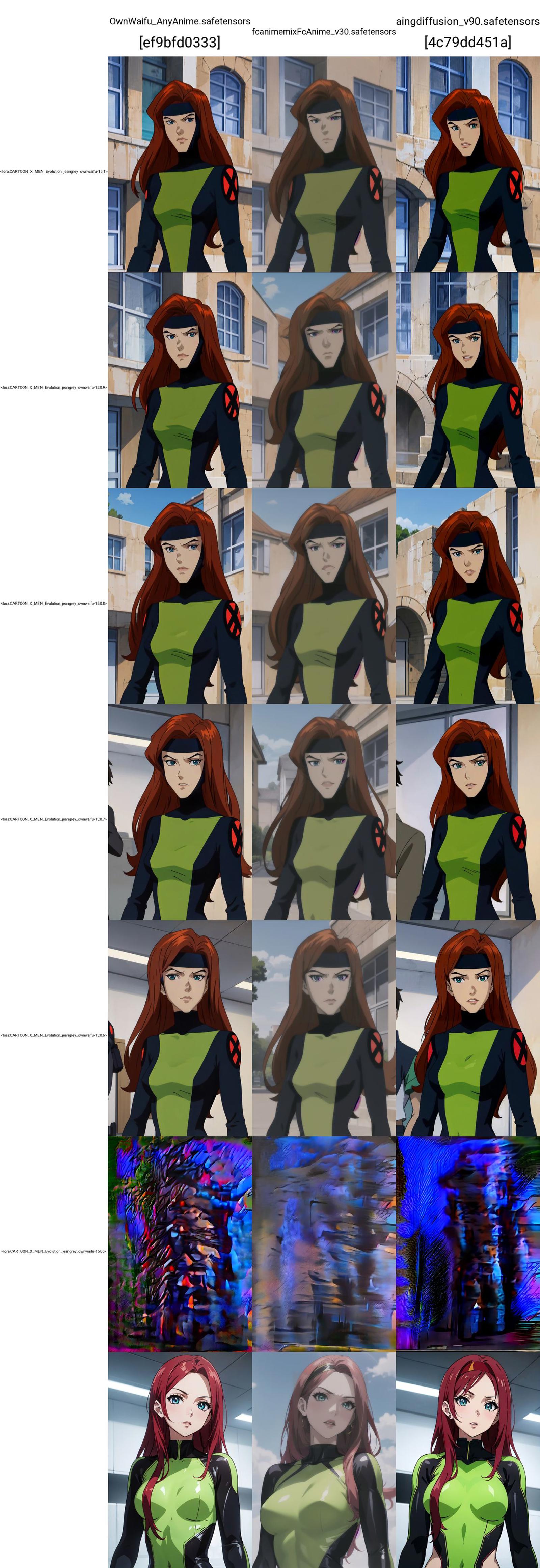 🔥Jean Grey (cartoon character) | X-Men Evolution | 3 outfits | ownwaifu image by ownwaifu