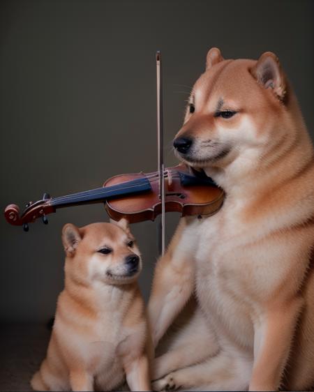 <lora:violin_v15:.85> cinematic portrait of shiba cheems playing violin <lora:Cheems_50_2-000001:.8>