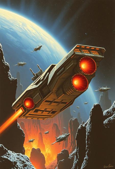 chris foss hard sci-fi  spaceship 1970s