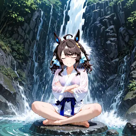 滝行(training under waterfall)