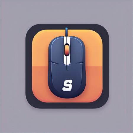 Gaming mouse app icon, squared