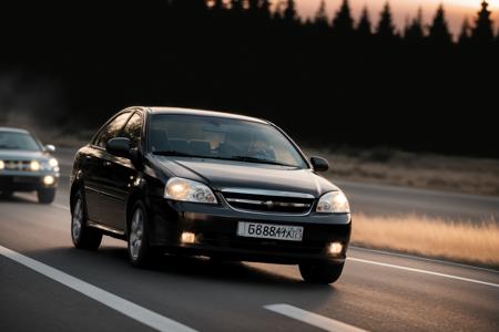 photo of a chevylcht car, 8k uhd, high quality, road, sunset, motion blur, depth blur, cinematic, filmic image 4k, 8k with [George Miller's Mad Max style]. The image should be [ultra-realistic], with [high-resolution] captured in [natural light]. The lighting should create [soft shadows] and showcase the [raw] and [vibrant colors], volumetric dtx, depth blur, blurry background, bokeh, (motion blur:1.001) <lora:chevylcht:1>