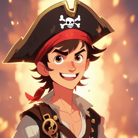 A cute pirate boy wearing a pirate hat,
,Cute Cartoon,CuteCartoonAF,
<lora:CuteCartoonRedmond-CuteCartoon-CuteCartoonAF:1>