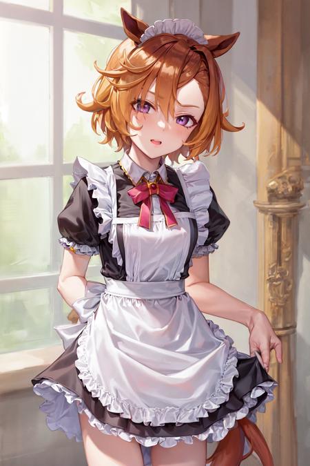 masterpiece, best quality, 
t.m. opera o \(umamusume\), 
maid, enmaided, maid apron, maid headdress,
<lora:t.m._opera_o_loha:0.8>