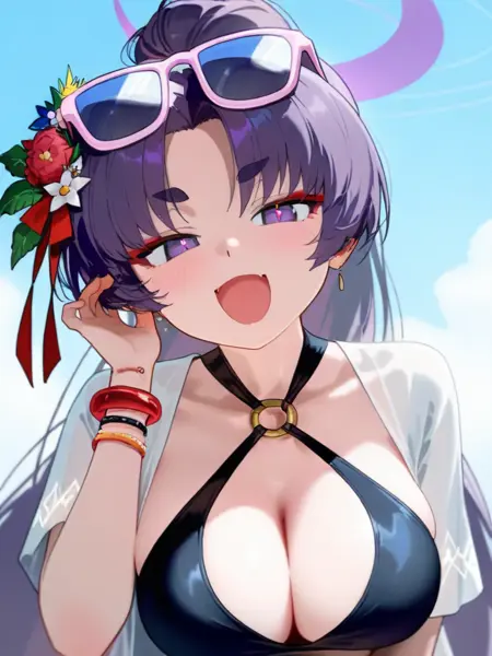 Yukari_(swimsuit) 勘解由小路紫(泳装)- Blue Archive 碧蓝档案