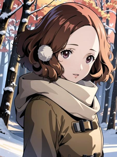 masterpiece, best quality, highres, extremely detailed CG unity 8k wallpaper,
portrait of dsharu, brown hair, short hair, scarf, winter coat, 1girl, solo, standing, winter, forest, detailed background, (persona 5:0.5)
<lora:dsharu_e4:0.75>