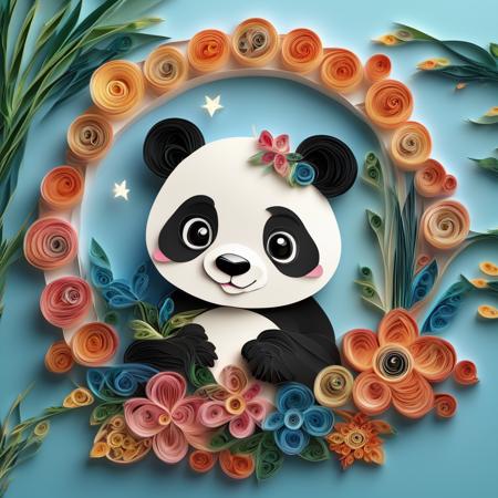 yanzhi,cute Panda,bamboo，paper quilling Artwork，masterpiece, best quality, high resolution, ultra detailed, dark night,(3d rendering:1.35),Octane render,pastel,, yanzhi,cute Panda ,bamboo,paper quilling  Artwork，masterpiece, best quality, high resolution, ultra detailed, dark night,(3d rendering:1.35),Octane render,pastel,