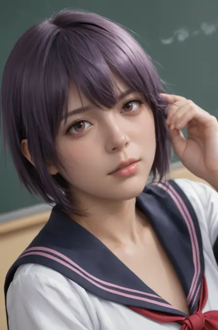 Ninja girl with purple hair