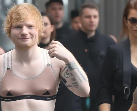 edsheeran person (wearing bra.:1.5) <lora:Ed Sheeran - Trigger is Edsheeran Person:1>