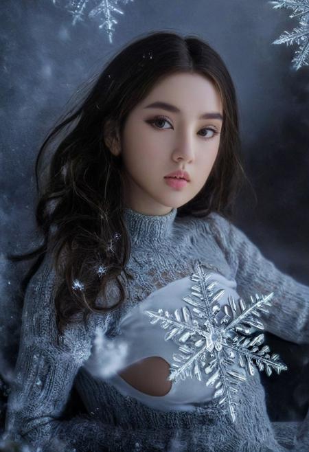 Masterpiece, best quality, 1girl, snowflake