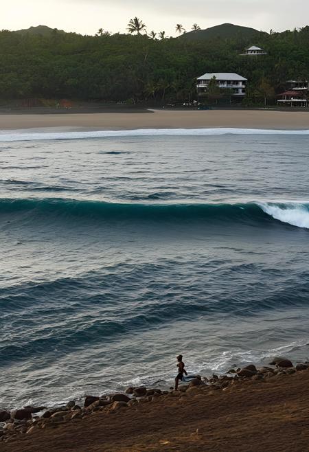 selfie, 1girl, solo, realistic 24 year old, flat chest, Mahogany bob, caucasian, amber eyes, fair skinned, best quality, RAW photo, subject, 8k uhd, high quality, photorealistic, dark-skinned male, affluent, A tsunami approaching a coastal region, people running for higher ground as the ocean retreats before the wave <lora:selfieXLrd:0.9>